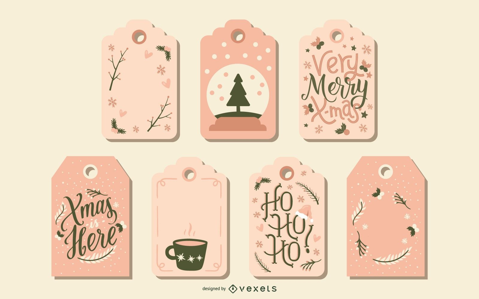 Cute Christmas tags set