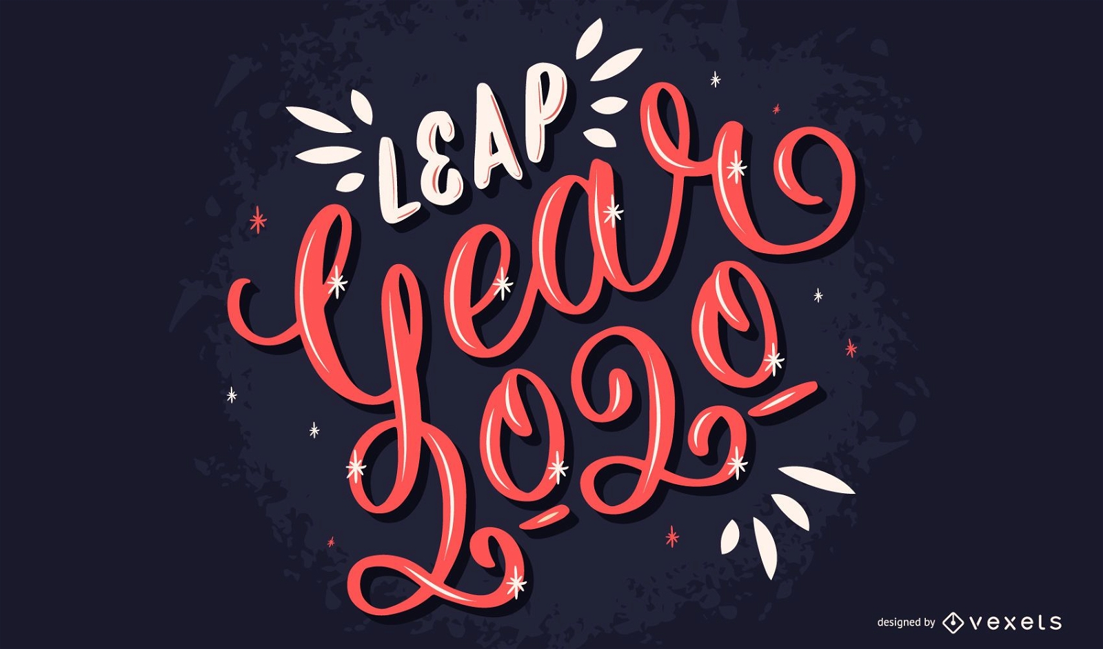 Leap year 2020 lettering design