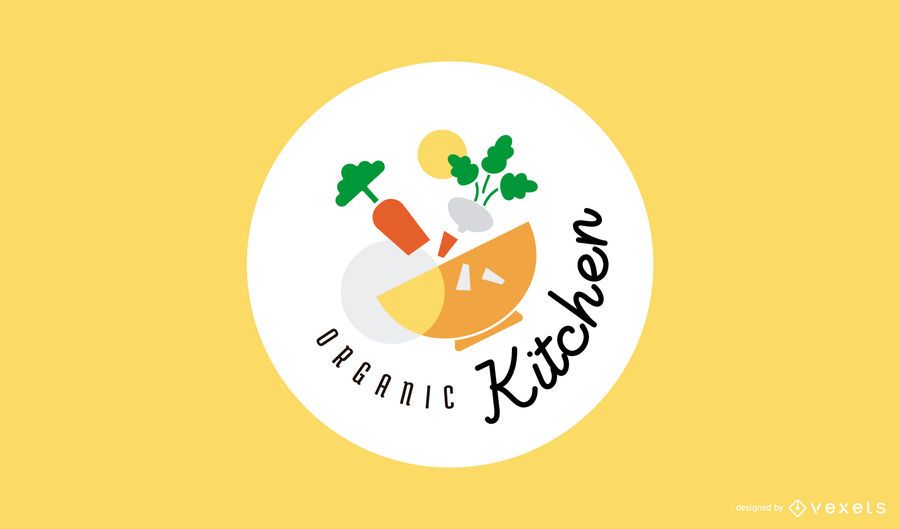 Design de logotipo de cozinha orgânica Design de logotipo de cozinha orgânica