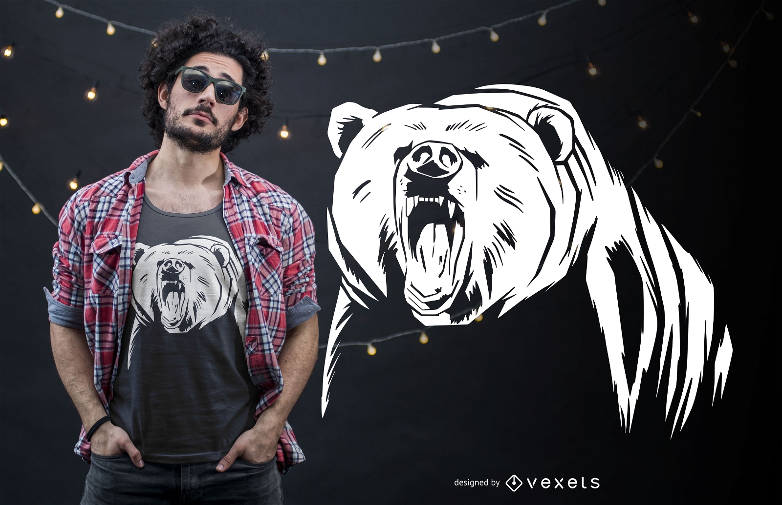 Design de camiseta de urso irritado