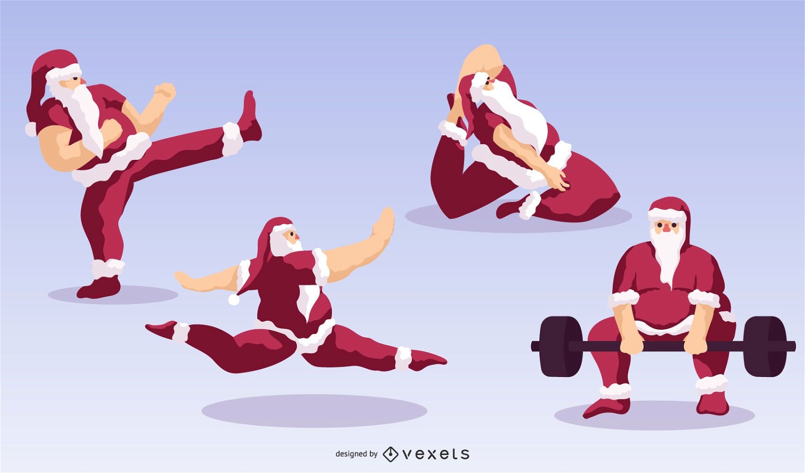 Paquete de personajes deportivos de Santa Claus