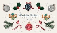 Realistic Christmas Elements Collection Vector Download