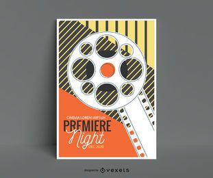 Diseño editable de cartel de cine vintage
