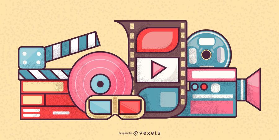 Diseño de concepto de elementos de cine Diseño de concepto de elementos de cine