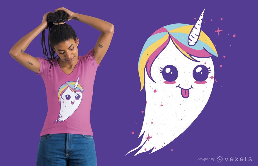 Diseño de camiseta de unicornio fantasma Diseño de camiseta de unicornio fantasma