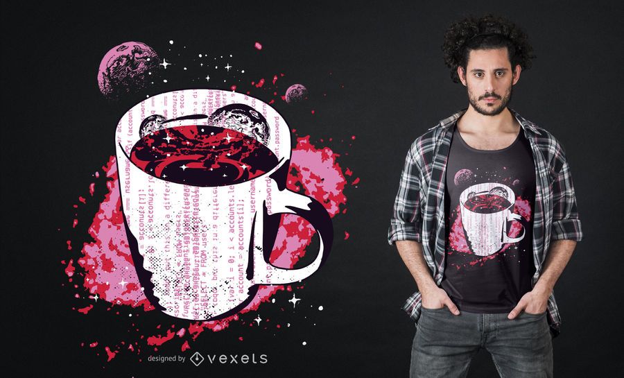 Space coffee t-shirt design Space coffee t-shirt design