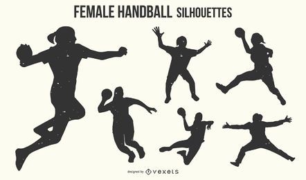 Conjunto de silhueta de handebol feminino Conjunto de silhueta de handebol feminino