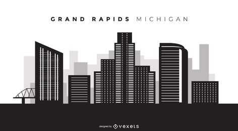 Horizonte de Grand Rapids em Michigan