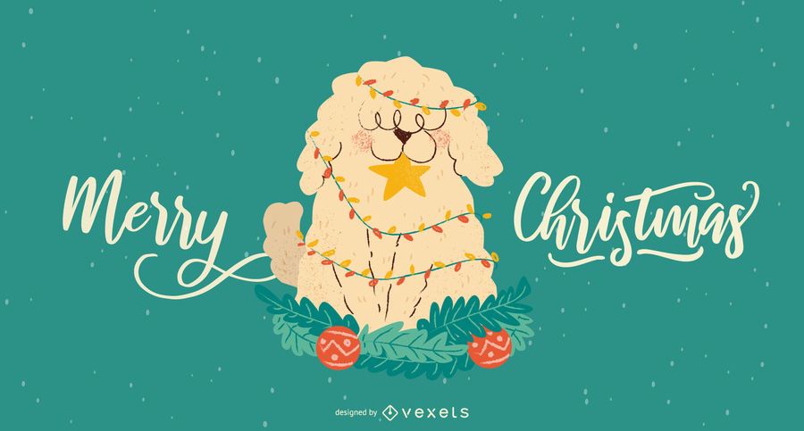 Flaumige Hundeweihnachtsillustration Flaumige Hundeweihnachtsillustration