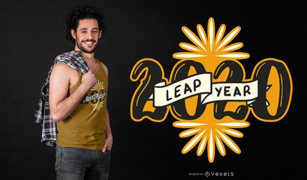 Diseño de camiseta año bisiesto 2020