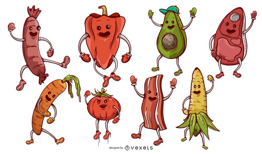 Barbecue Food Cartoon Elemetns Barbecue Food Cartoon Elemetns