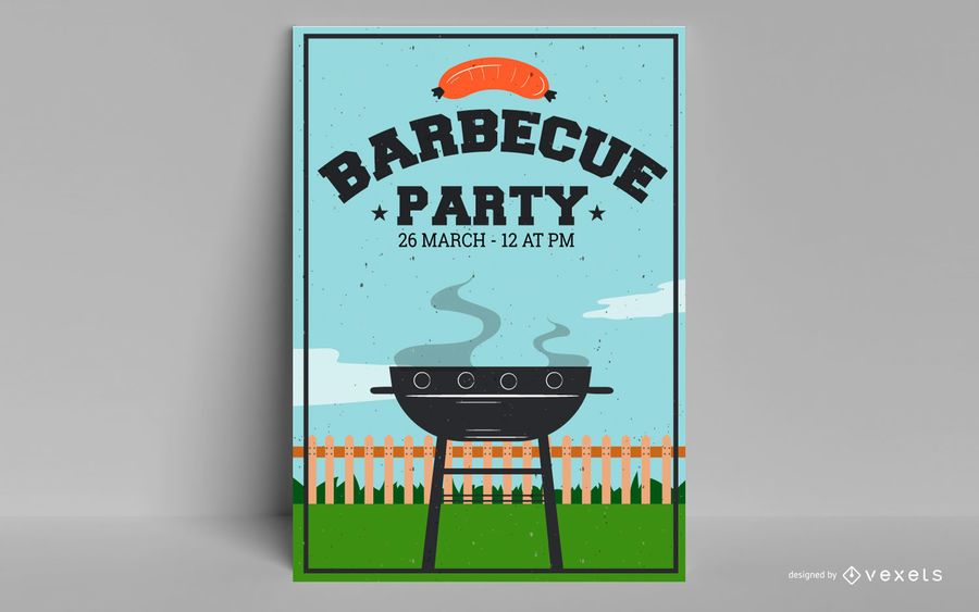 Barbecue Party Plakatgestaltung Barbecue Party Plakatgestaltung