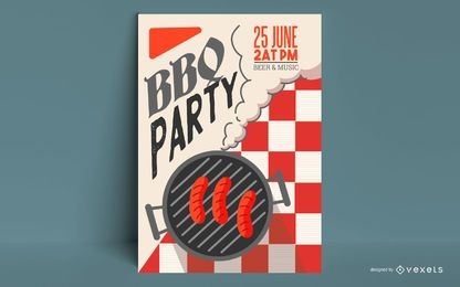 BBQ party poster design