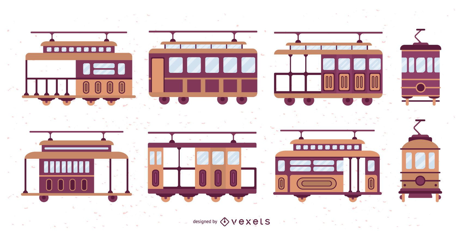 Conjunto de ilustración de diseño plano de carro de carro