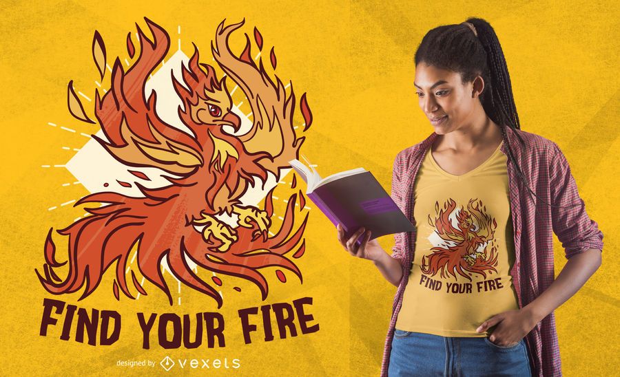 Design de t-shirt de fogo Phoenix Design de t-shirt de fogo Phoenix