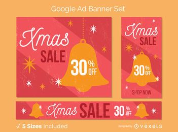 Xmas sale bell banner set