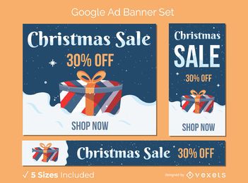 Conjunto de banner de regalo de venta de Navidad Conjunto de banner de regalo de venta de Navidad