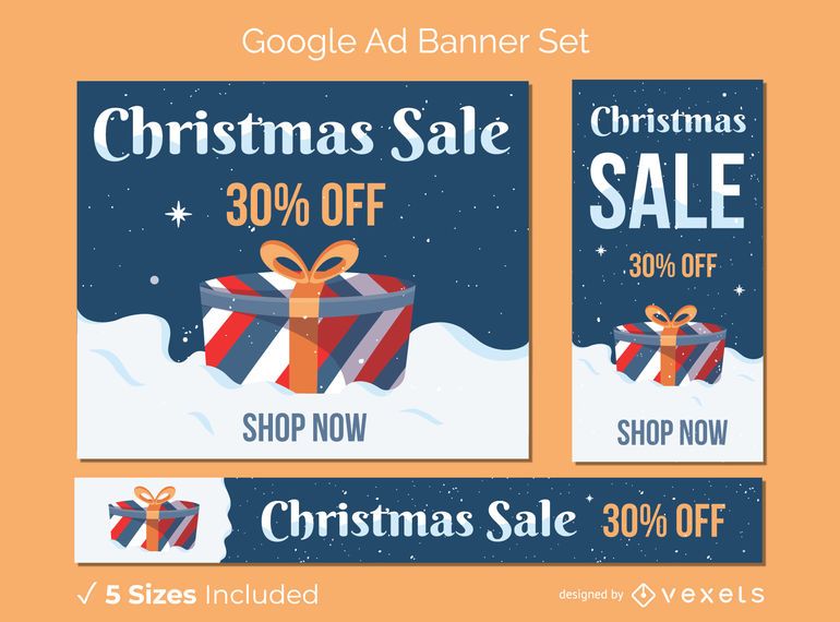 Conjunto de banner de regalo de venta de Navidad Conjunto de banner de regalo de venta de Navidad