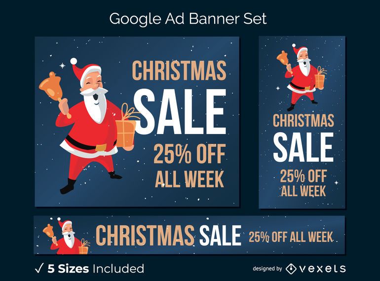 Christmas sale santa banner set Christmas sale santa banner set