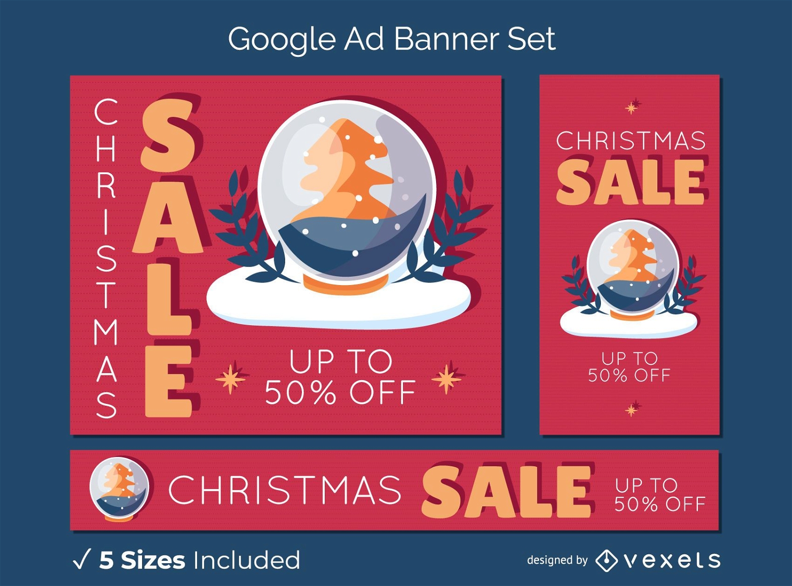 Christmas sale snowglobe banner set