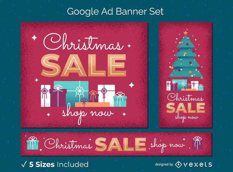 Christmas sale web banner set Christmas sale web banner set