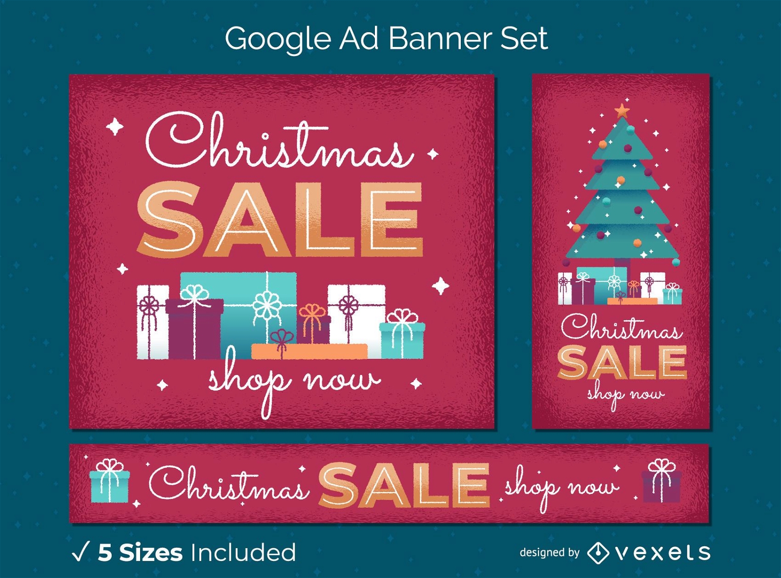 Christmas sale web banner set