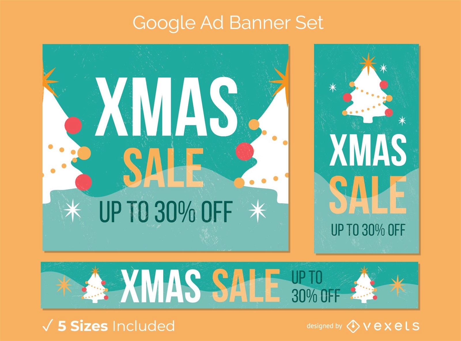 Christmas sale trees banner set