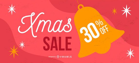 Banner de campana de venta de navidad Banner de campana de venta de navidad