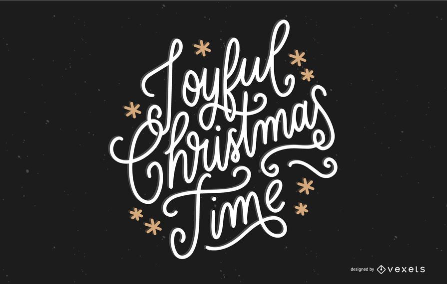 Joyful christmas time lettering Joyful christmas time lettering