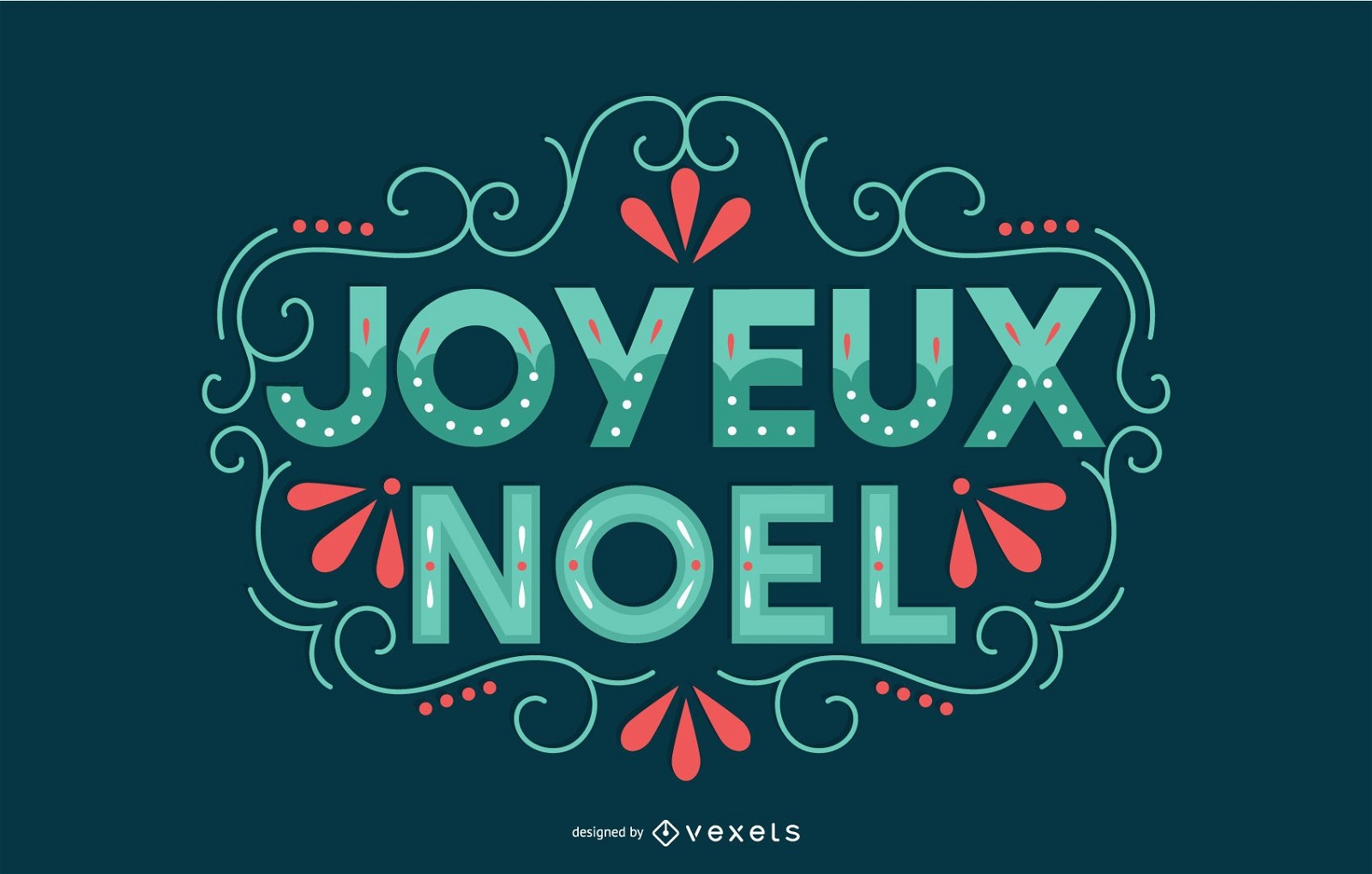 French Christmas Lettering Banner