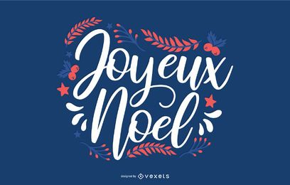 Banner de cita francesa de Navidad de escritura a mano