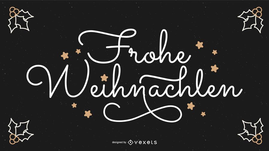 Frohe Weihnachten German Christmas Quote Banner - Vector download