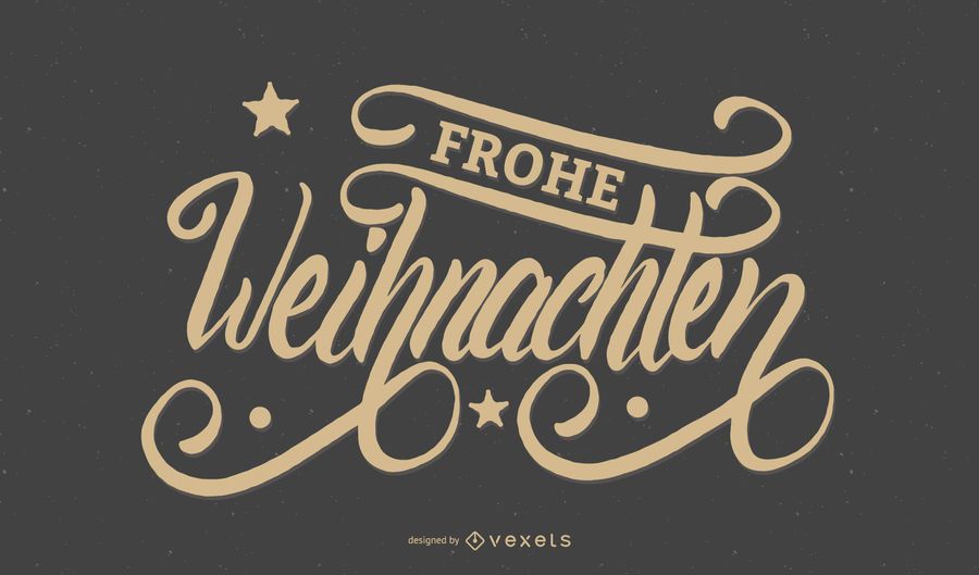 Handwriting Frohe Weihnachten Christmas Banner - Vector Download