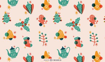 Christmas Elements Tileable Pattern Christmas Elements Tileable Pattern