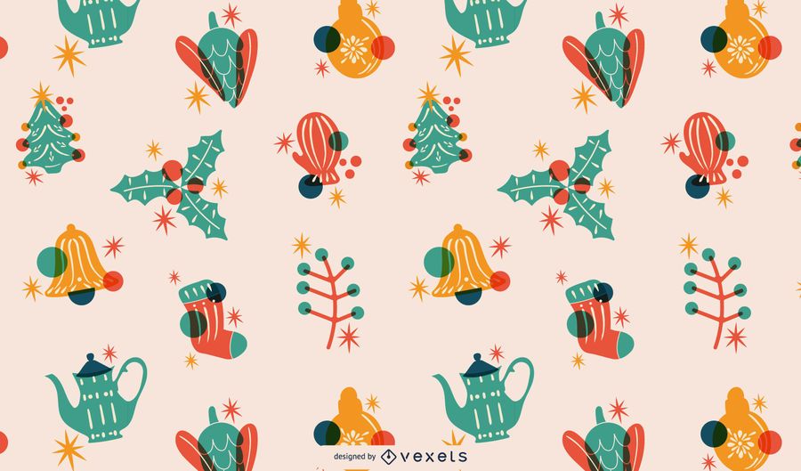 Christmas Elements Tileable Pattern Christmas Elements Tileable Pattern