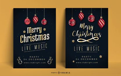 Weihnachtsposter-Einladungsset
