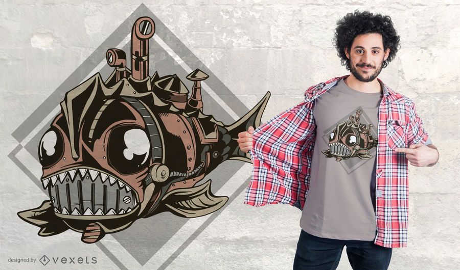Steampunk Mechanical Fish T-shirt Design Steampunk Mechanical Fish T-shirt Design