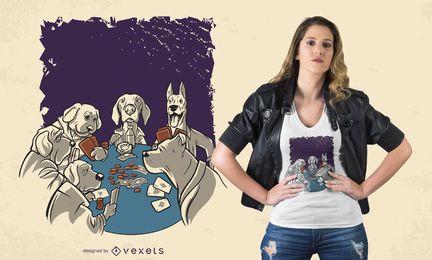 Diseño de camiseta Animal Poker Dogs