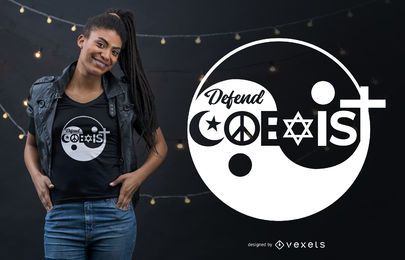 Diseño de camiseta Religion Defender Coexist Quote Diseño de camiseta Religion Defender Coexist Quote