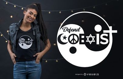 Religion Defend Coexist Quote T-shirt Design