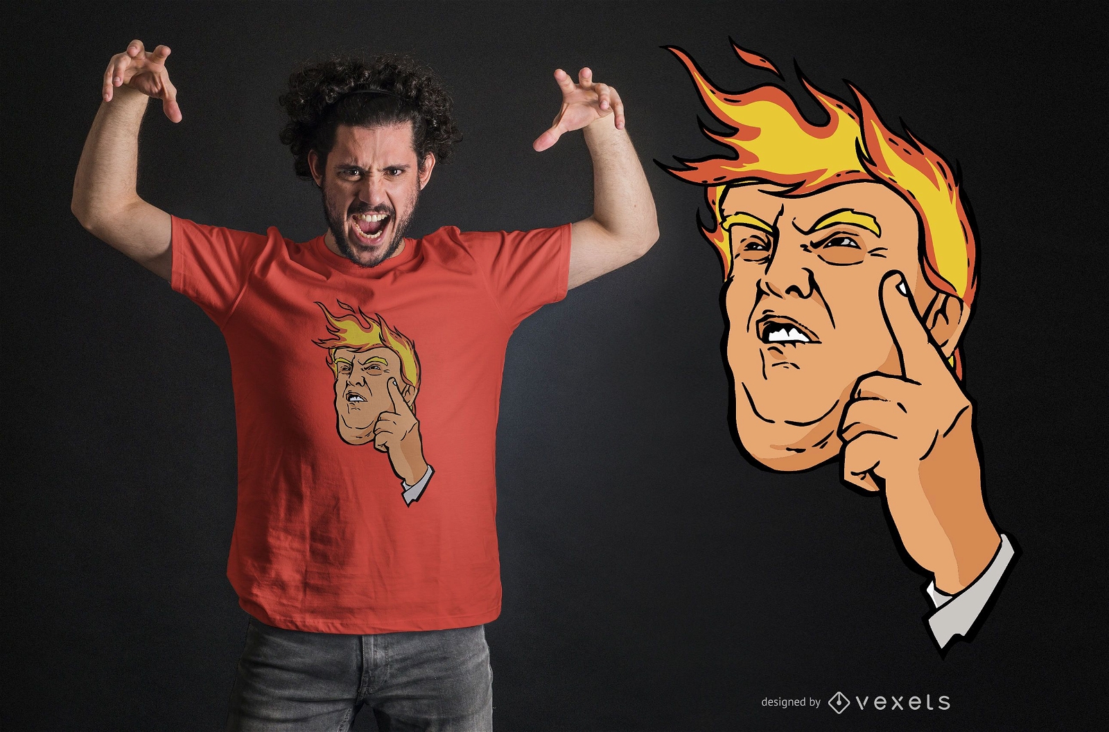 Design de camiseta Trump Fire
