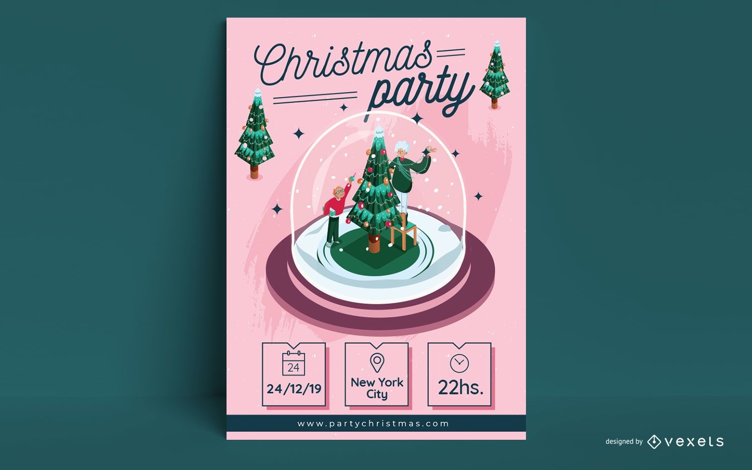 Design de cartaz de convite para festa de Natal