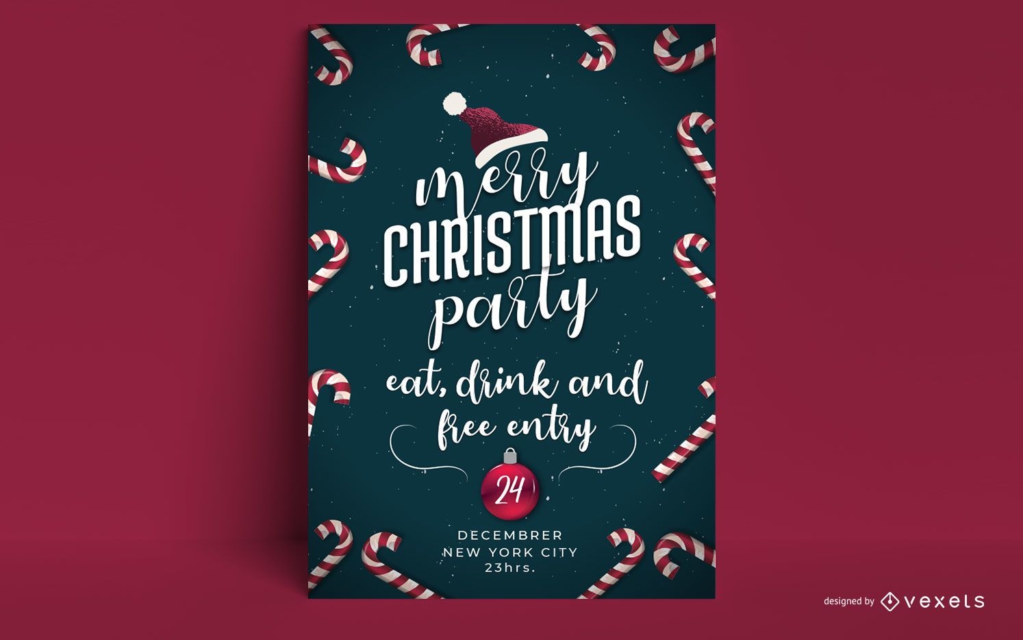 Design de convite para festa de feliz Natal