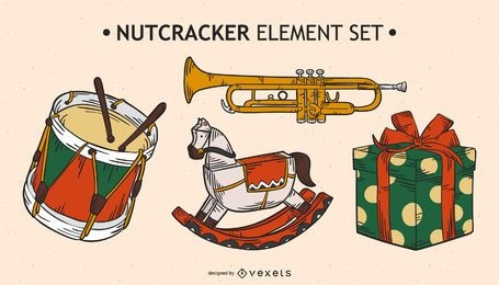 Nutcracker elements vector set