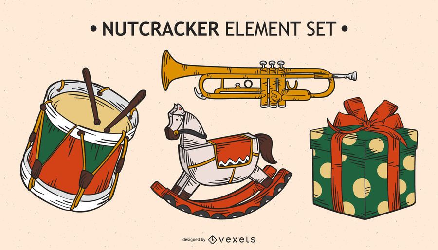 Nutcracker elements vector set Nutcracker elements vector set