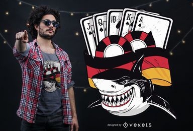 Poker Shark Germany T-shirt Design