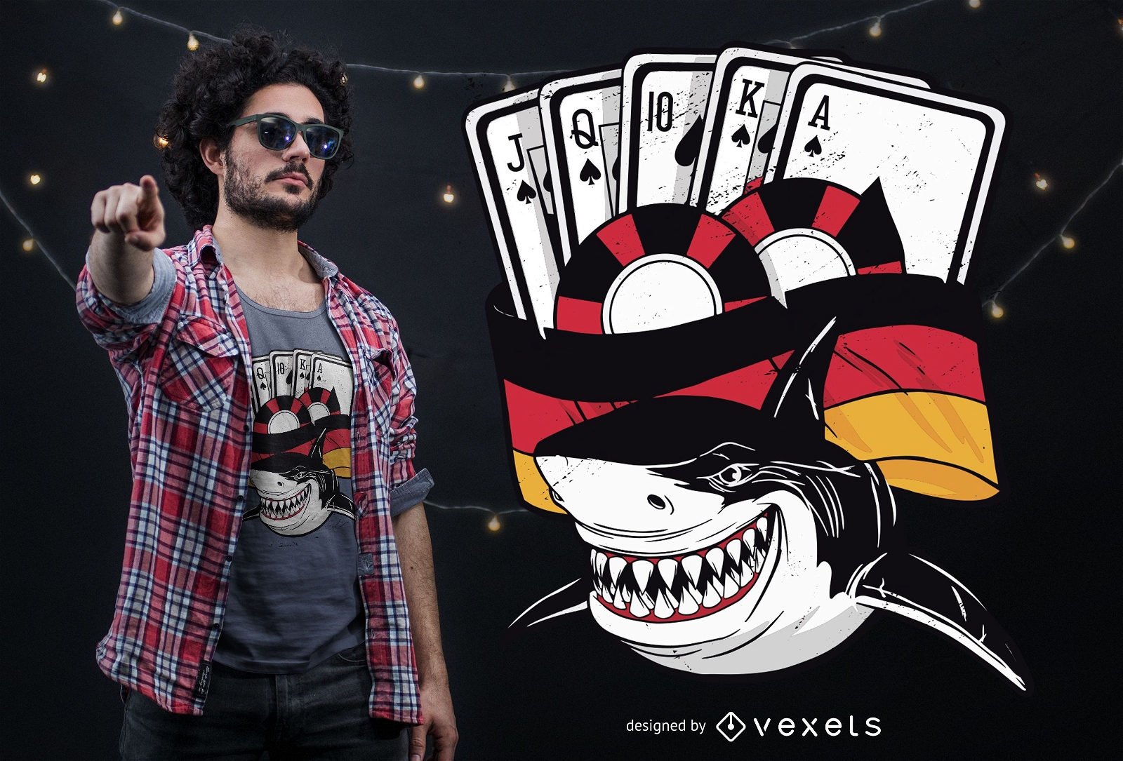 Dise?o de camiseta Poker Shark Germany