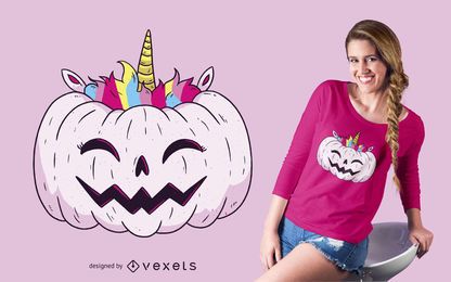 Design de camisetas Unicorn Pumpkin