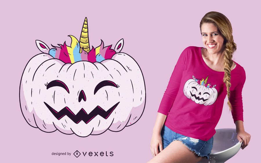 Unicorn Pumpkin T-shirt Design Unicorn Pumpkin T-shirt Design