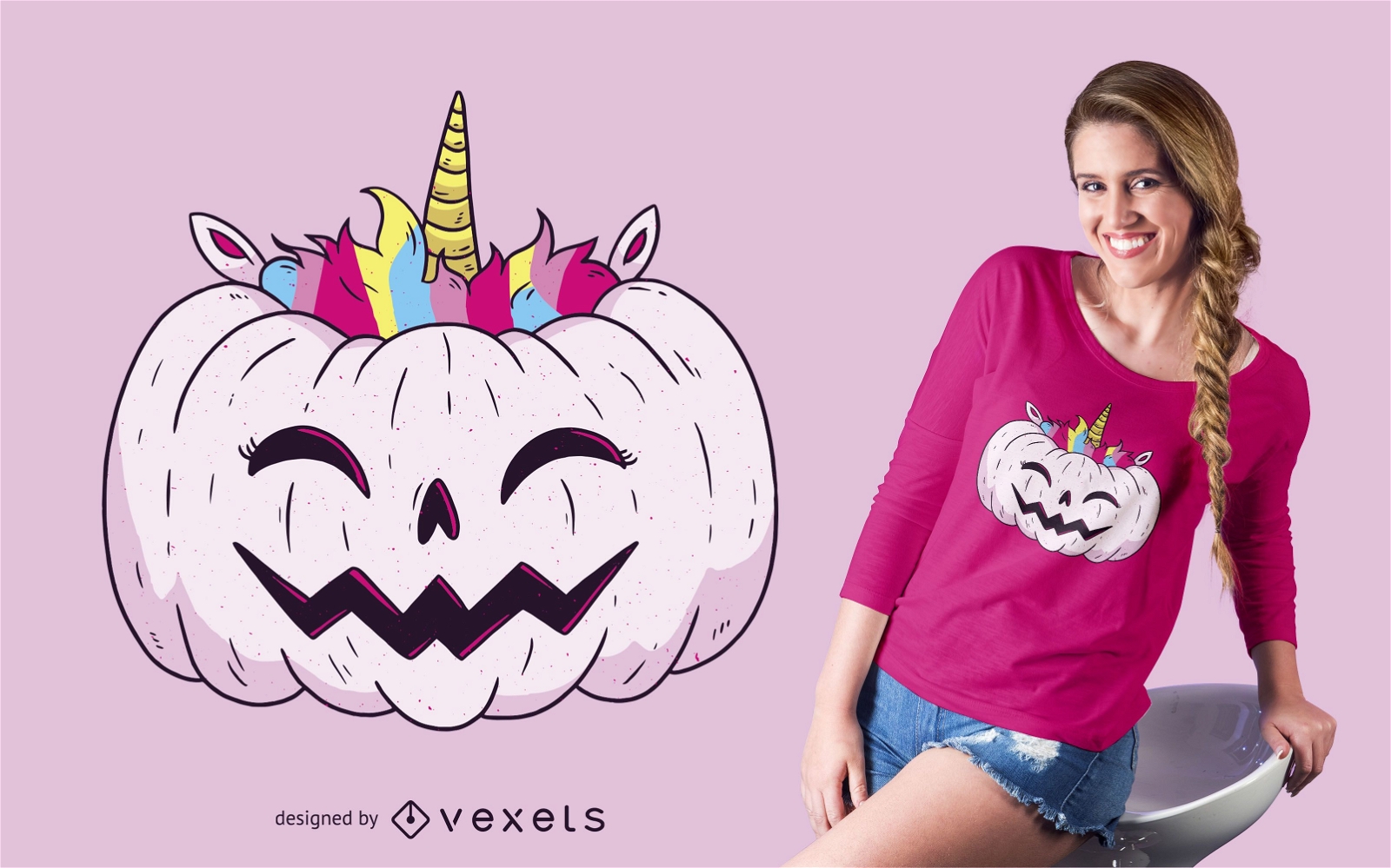 Design de camisetas Unicorn Pumpkin